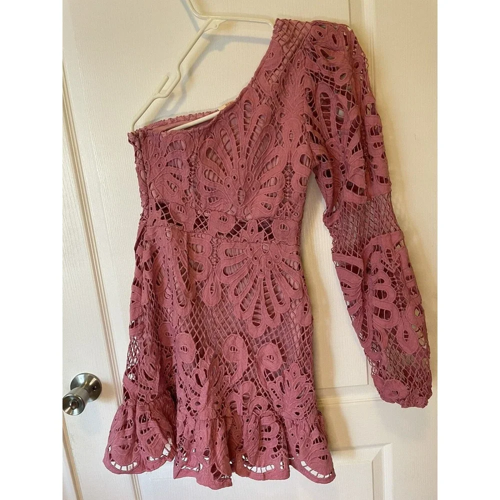 NWT Showpo. Kiss Me Quick One Shoulder Dress Size 6 Dusty Rose - Picture 6 of 14